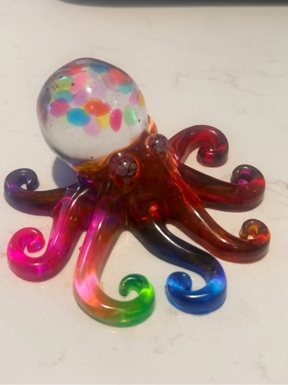 Multicolor Resin  Octopus Sculpture - Decorative Home Accent